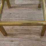 Brass and glass coffee or coffee table