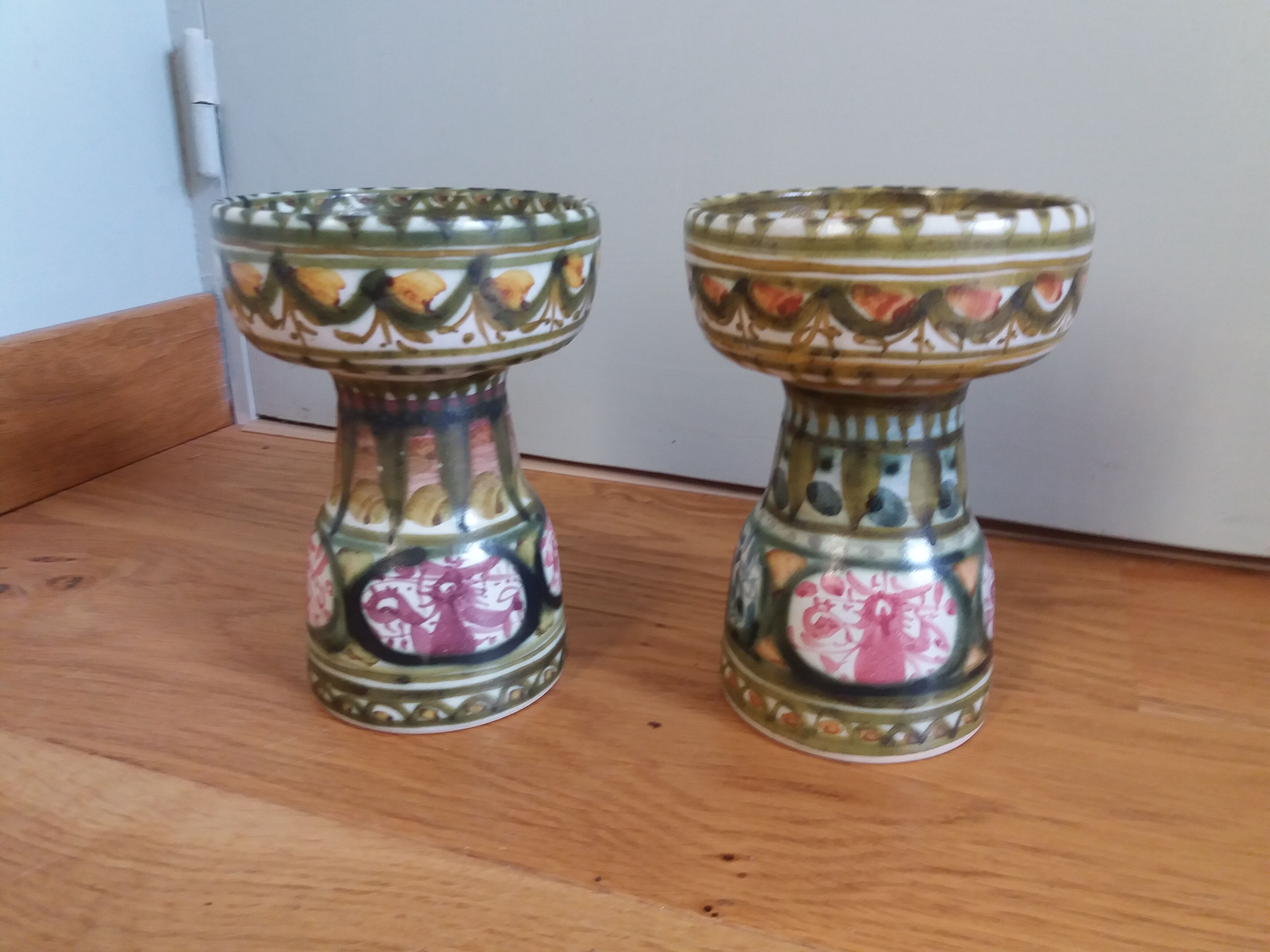 Picnic candlesticks signed André L'Helguen Keraluc Quimper