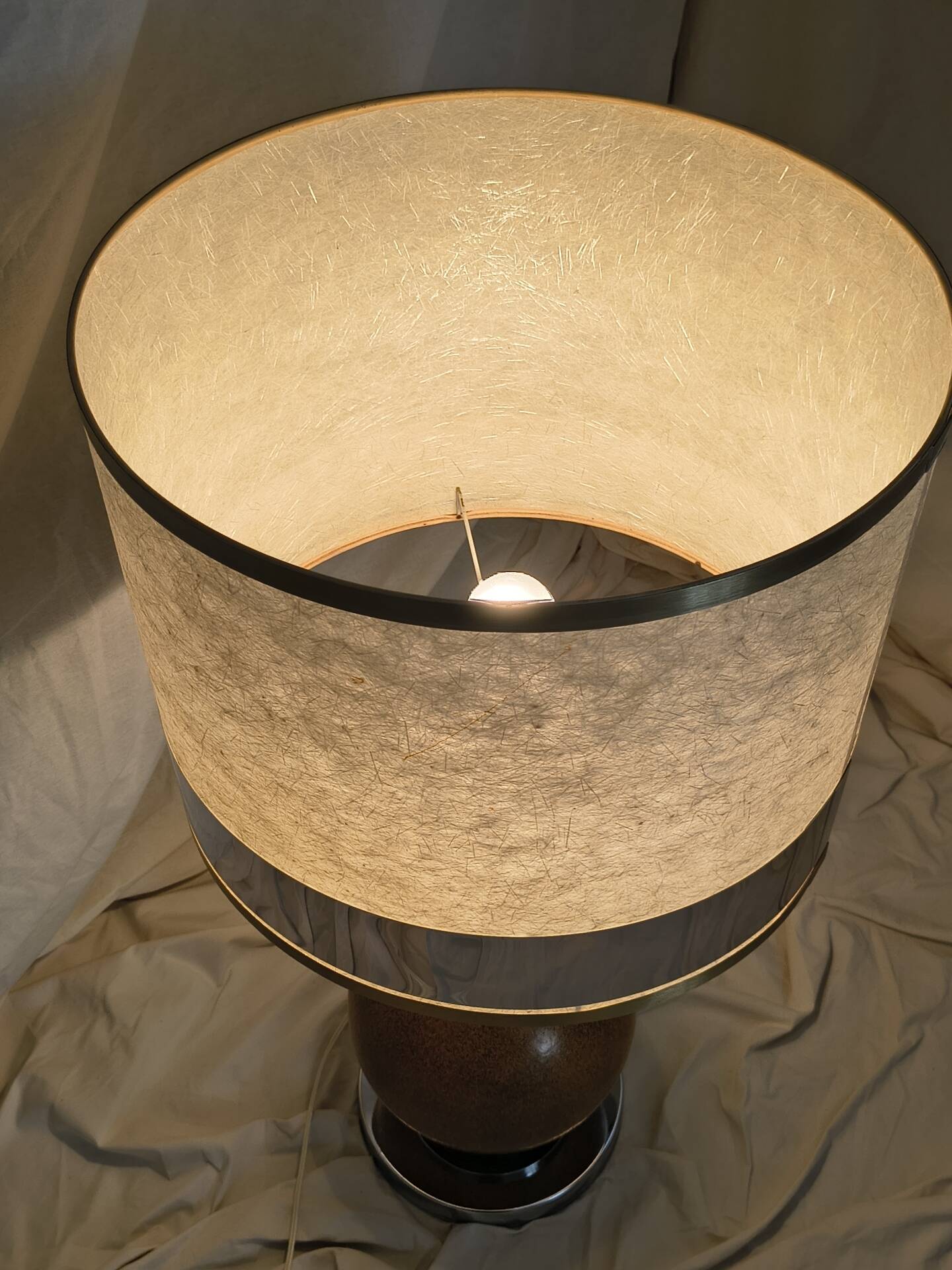 Vintage 1970 metal and ceramic lamp