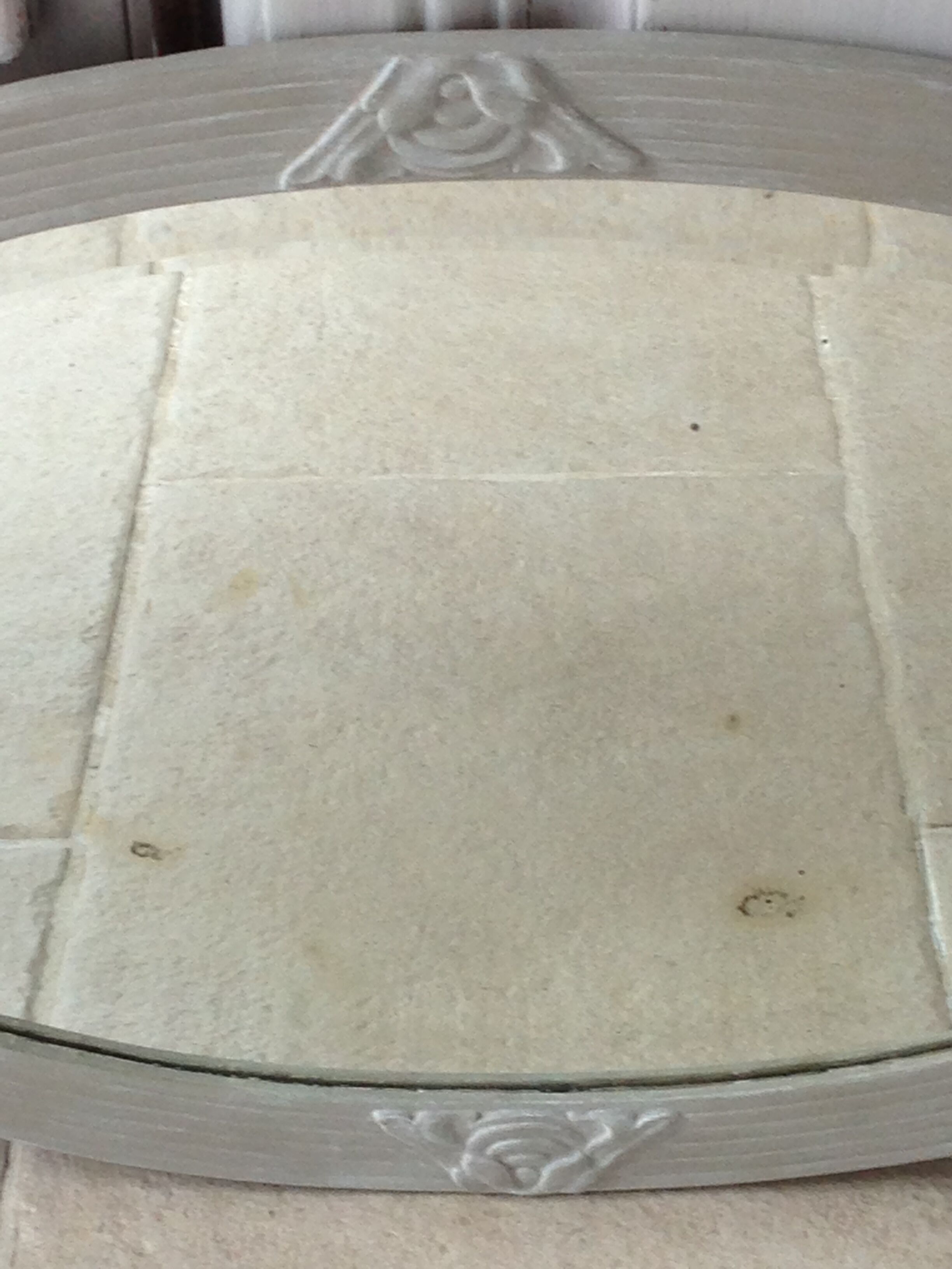 Mirror beveled art deco white 66x39cm