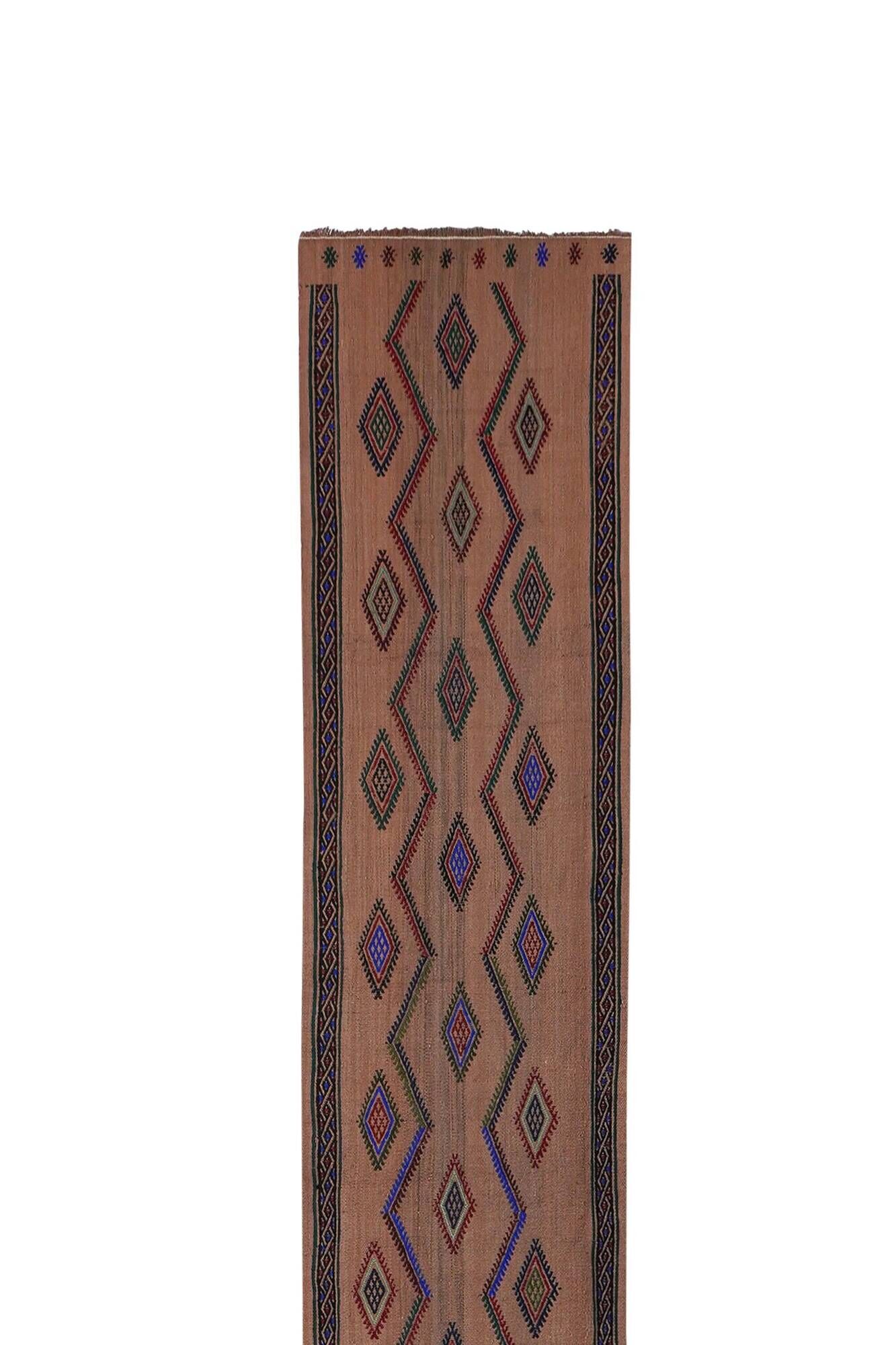 Vintage Turkish hallway rug 51x383 cm