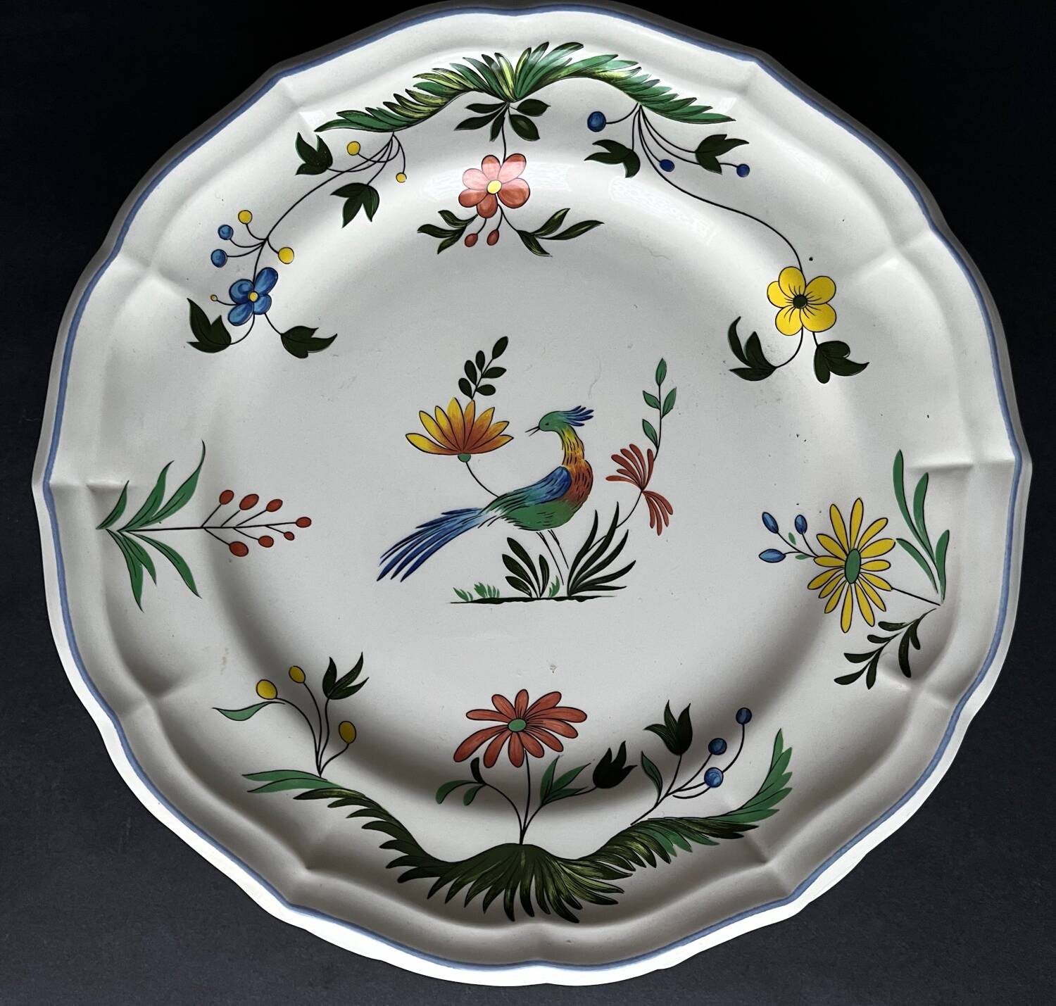 6 assiettes plates gien oiseaux de paradis