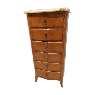 Semainier Louis XV en bois de rose milieu XXeme