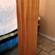 Vintage: Wooden display cabinet with 5 shelves, 4 wooden legs.