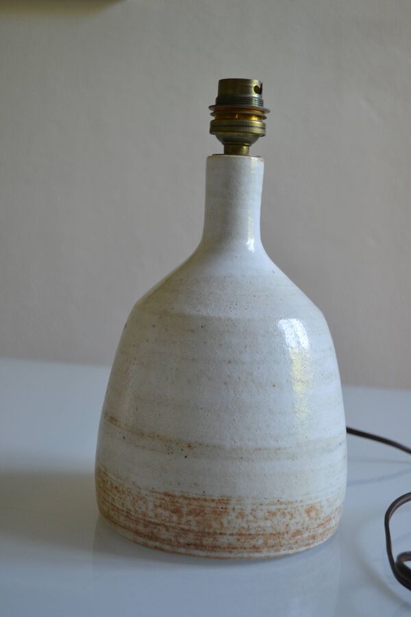 pied de lampe terre cuite grès moderniste France 1970