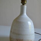 terracotta lamp base, modernist stoneware, France, 1970s