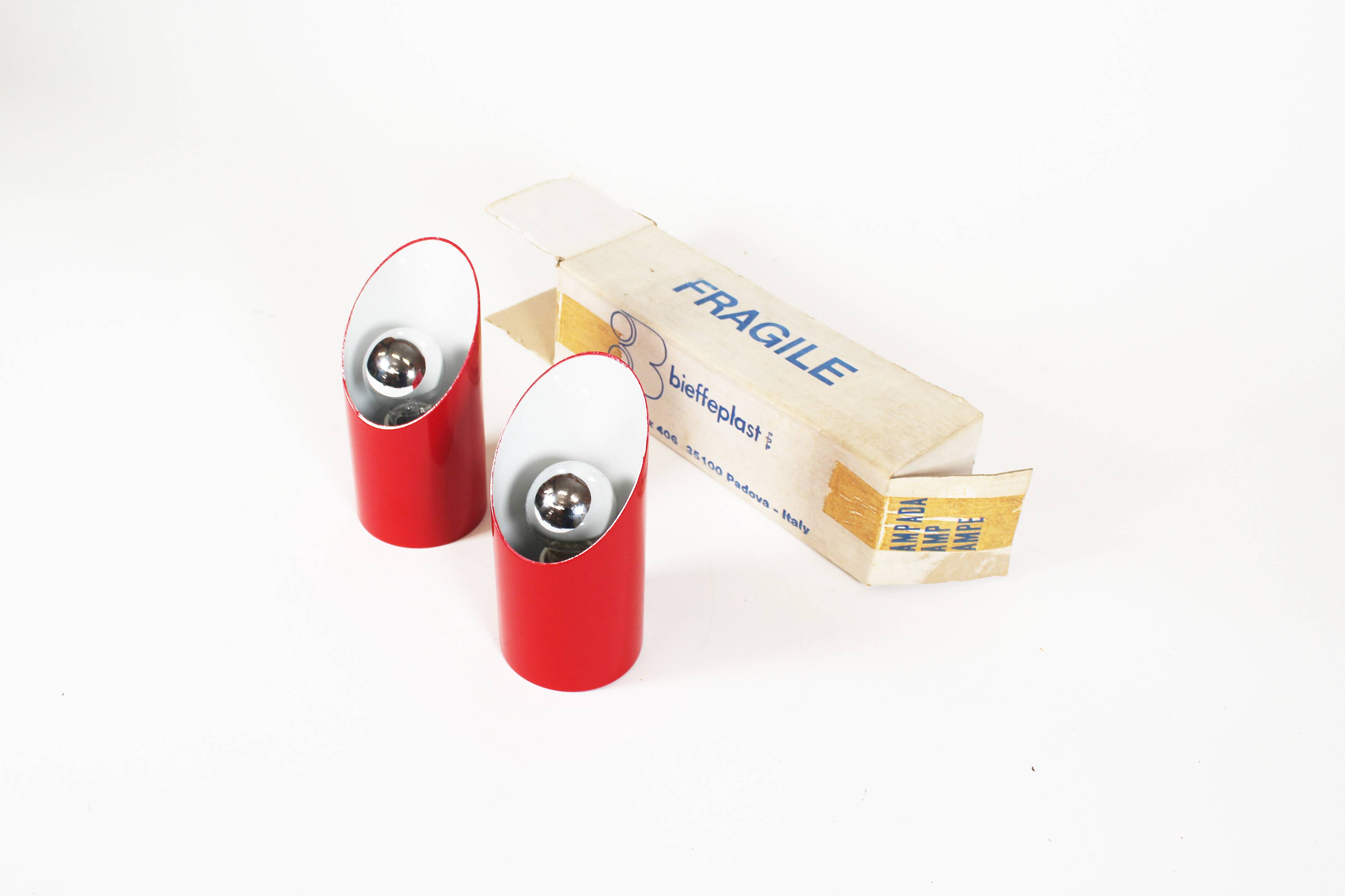 Original 1970's Pop art 'Obliqua' wall lamps by Ignazia Favata and Claudio Dini for Bieffeplast