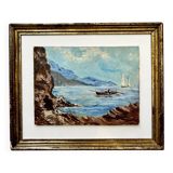 Old painting, circa 1940, attributed to the Ligurian painter Carlo Garino (1864-1944)