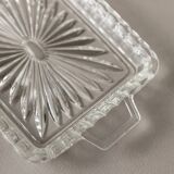 Clear glass butter dish, vintage Art Deco, 1940s Italy - timeless tableware