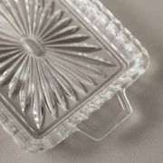 Clear glass butter dish, vintage Art Deco, 1940s Italy - timeless tableware