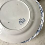 set of dessert plates in K&G Lunéville Iron Earth model "Angèle" late 19th century
