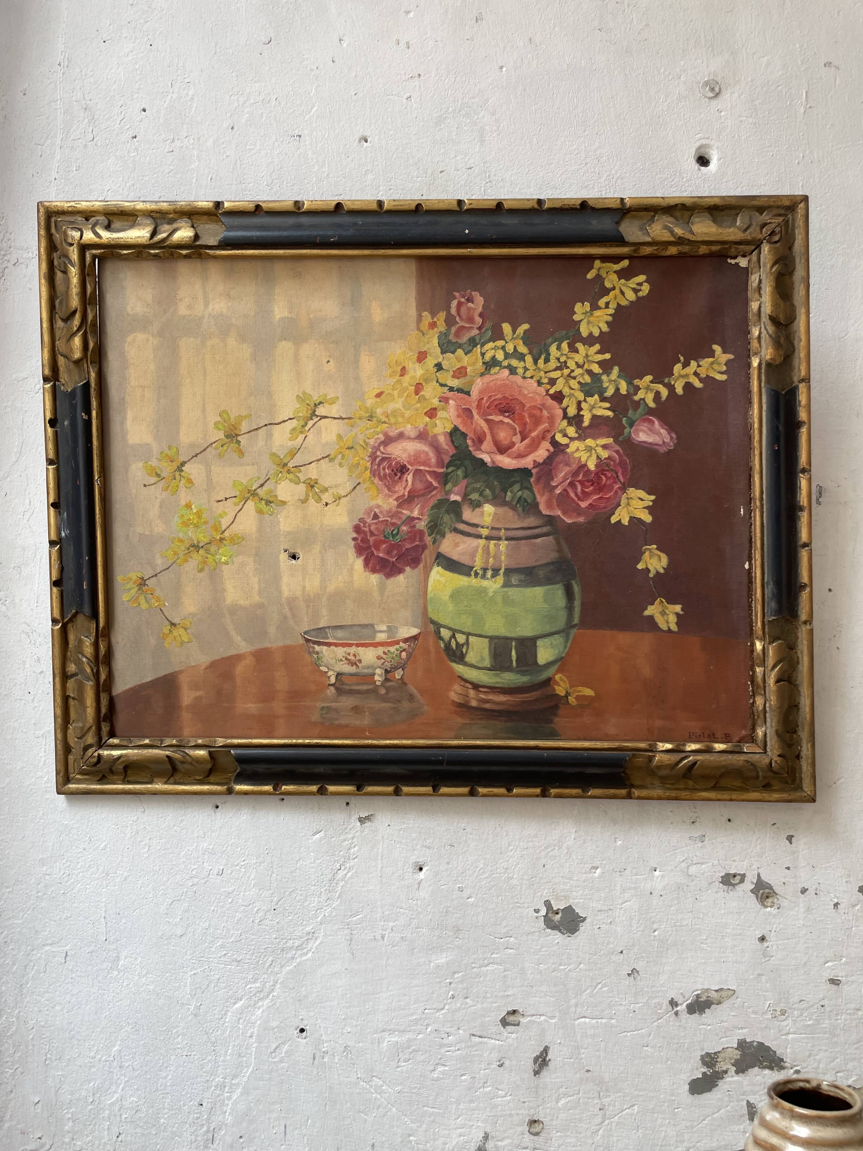 Oil painting flowers 1900