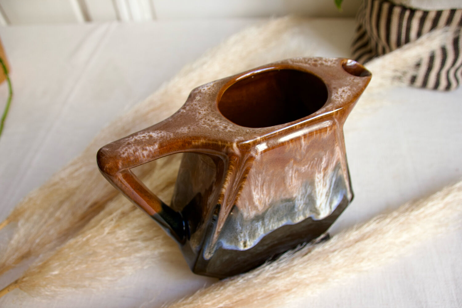 Flamed ceramic carafe jug