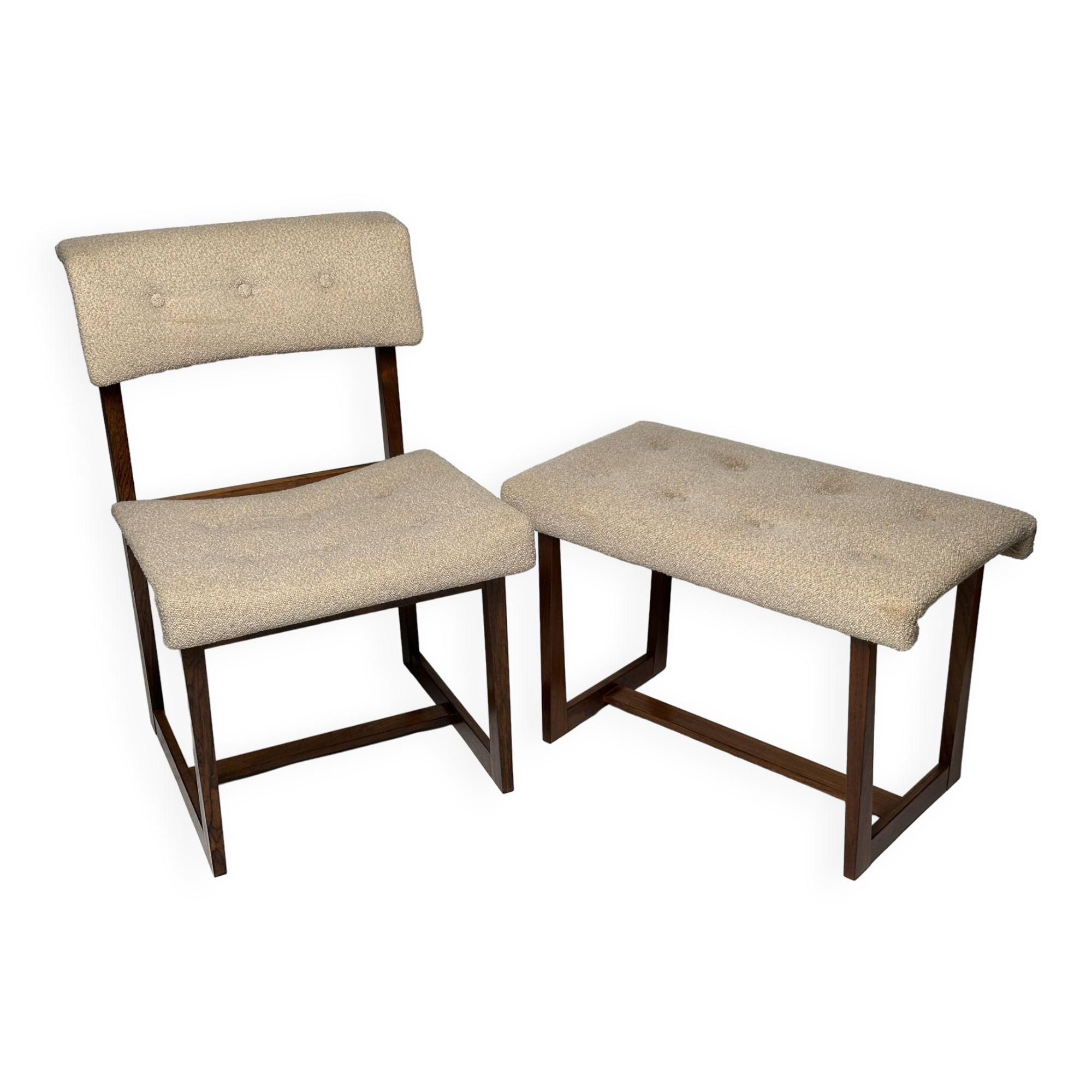 rosewood chair with footrest, Korup Stolefabrik Denmark 1960