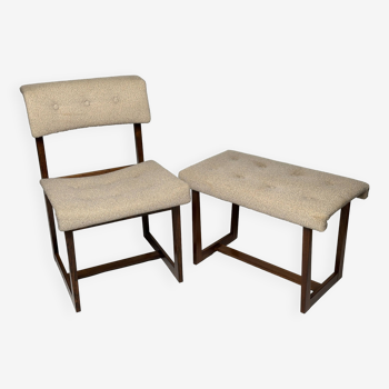 rosewood chair with footrest, Korup Stolefabrik Denmark 1960