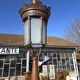 Cast iron street lamp with a lantern