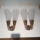 Pair of double wall sconces-corrugated plastic brass