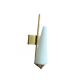 Vintage brass wall light with a white glass spindle shade from the 1950s-1960s.