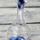 Elegant Two-Tone Carafe - Blown Glass White & Cobalt Blue - Murano Style