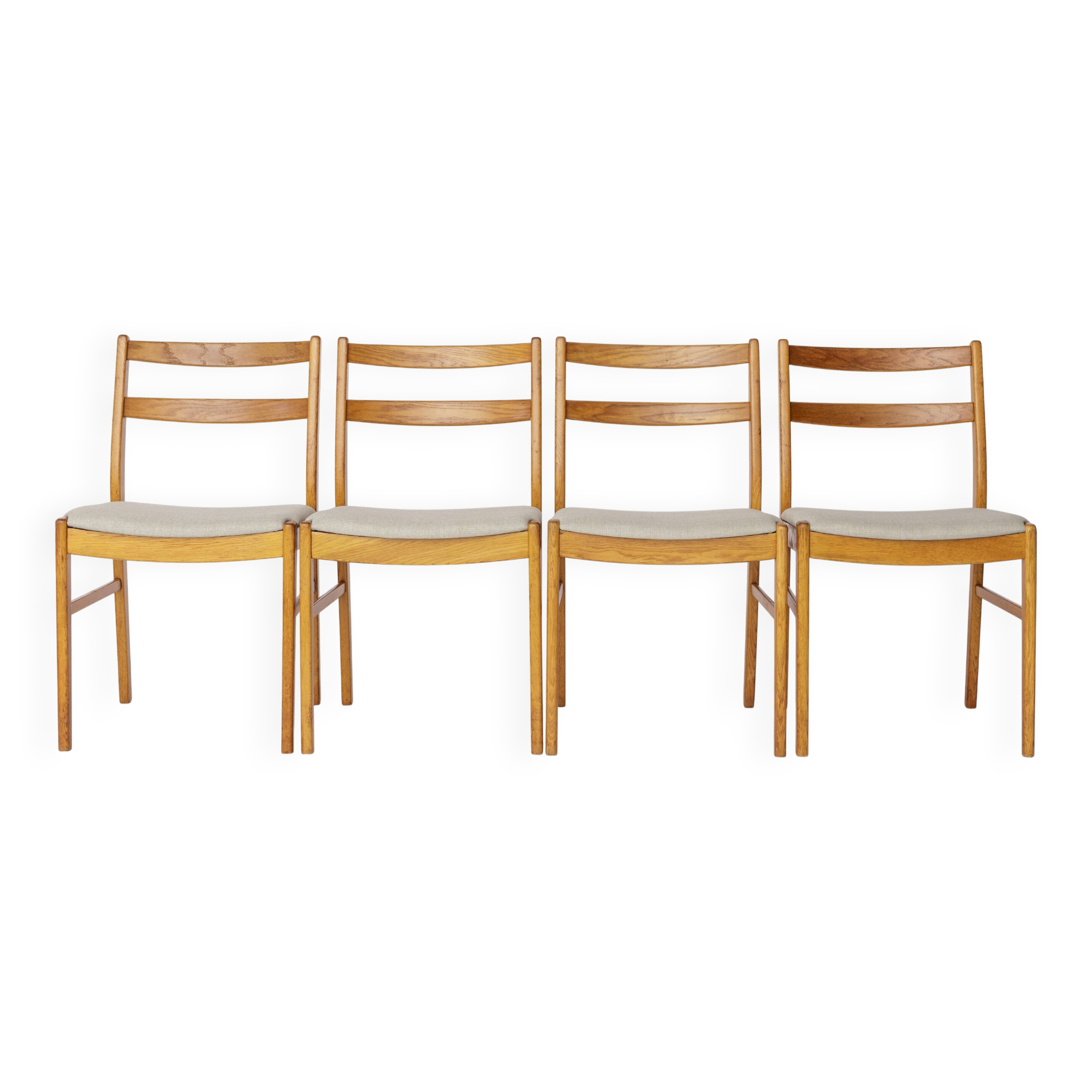 Set of 4 Vintage Oak Dining Chairs, 1960s Swedish Design by Alb Johansson