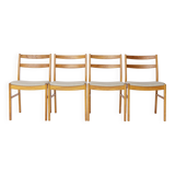 Set of 4 Vintage Oak Dining Chairs, 1960s Swedish Design by Alb Johansson