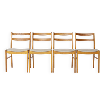 Set of 4 Vintage Oak Dining Chairs, 1960s Swedish Design by Alb Johansson