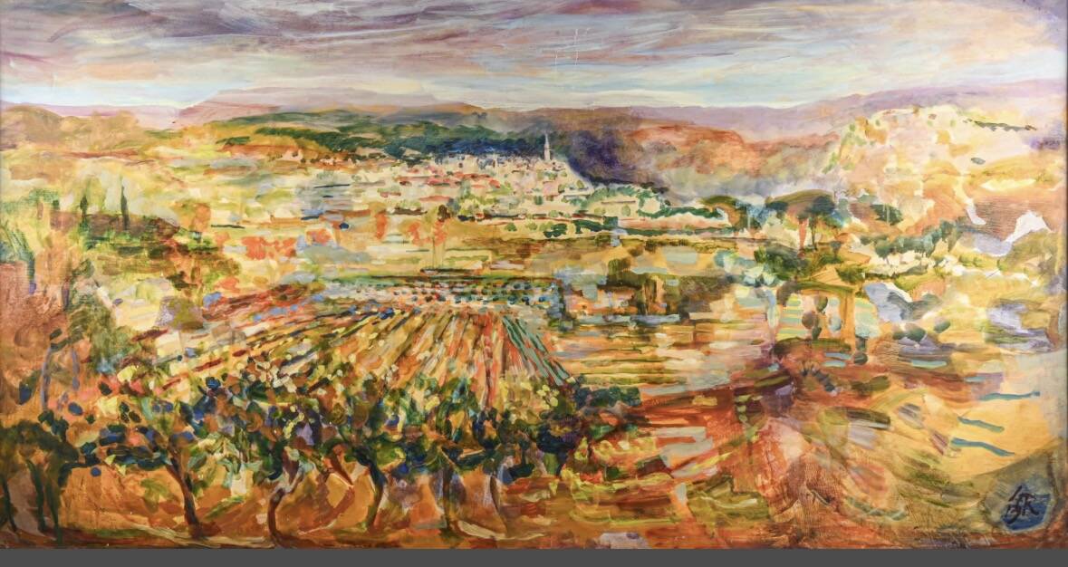 François Gerber (born in 1945) – Impressive oil on panel "V"