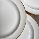 6 A. Vignaud dinner plates in gilded Limoges porcelain - Pavillon Dam