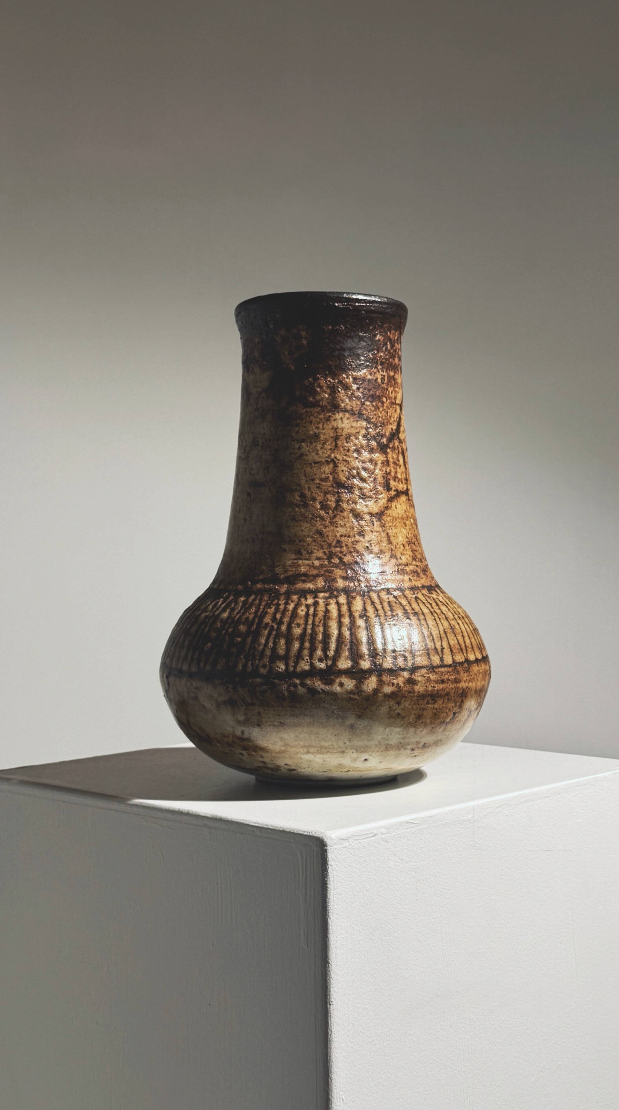 Stoneware vase by Jacques Pouchain, France, 1960