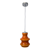 Suspension vintage en verre opalin orange design années 70