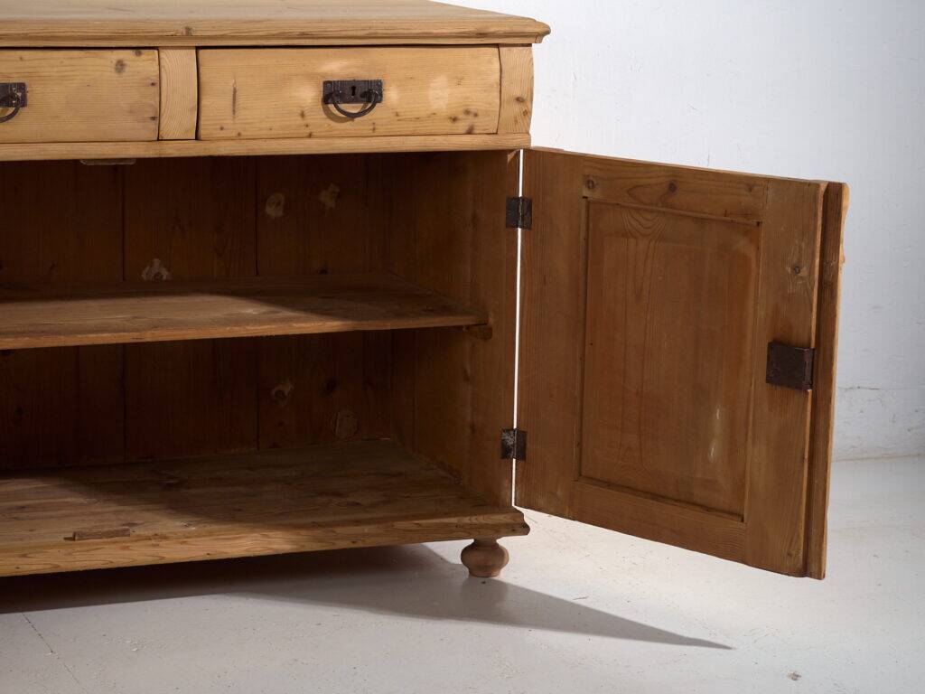 Antique pine buffet – European rustic furniture with drawers – circa 1900