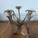 Art Nouveau brass flower chandelier