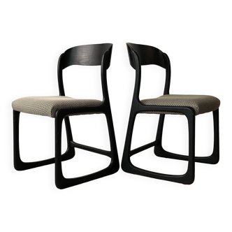 Paire de chaises traineau Baumann