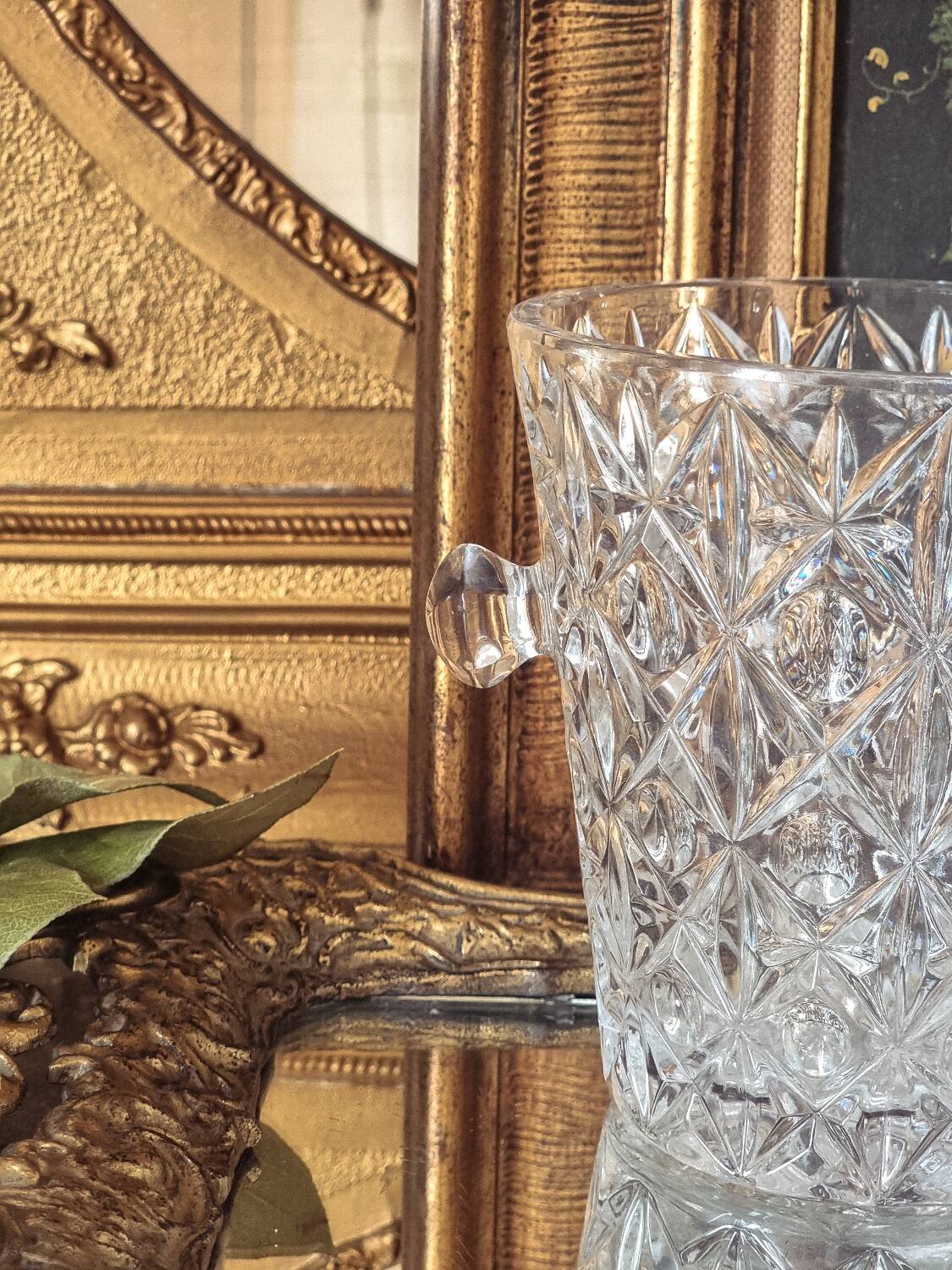 Vintage crystal ice bucket