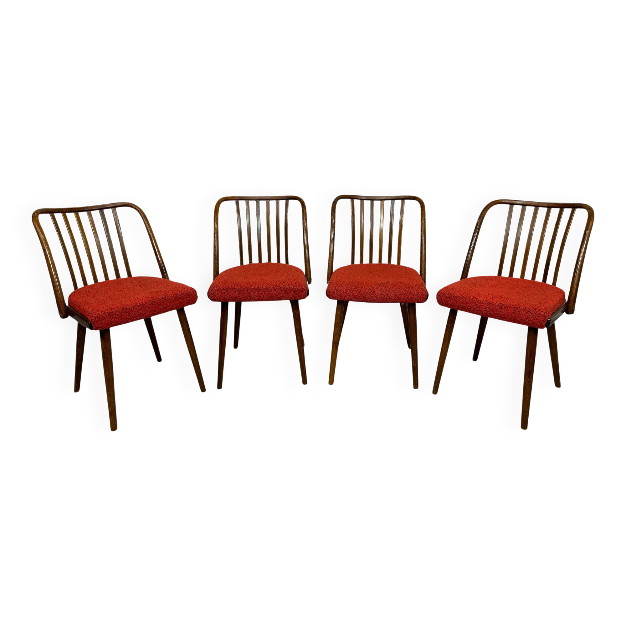 Set of 4 dining chairs by Antonín Šuman for TON