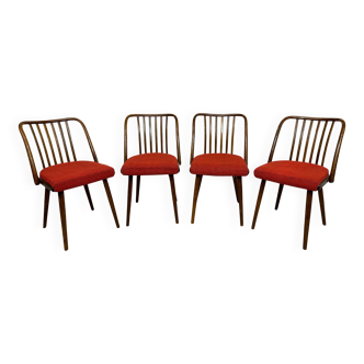 Set of 4 dining chairs by Antonín Šuman for TON