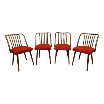 Set of 4 dining chairs by Antonín Šuman for TON