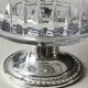 Antique cut crystal sugar bowl diamond point motifs on a metal base