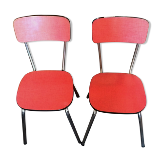 Lot 2 chaises formica rouge