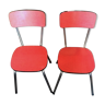 Lot 2 chaises formica rouge