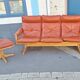 Scandinavian bench in wood and leather by Soda Galvano for Liebe Mobel