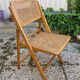 Lot de 3 chaises pliantes en bois et cannage