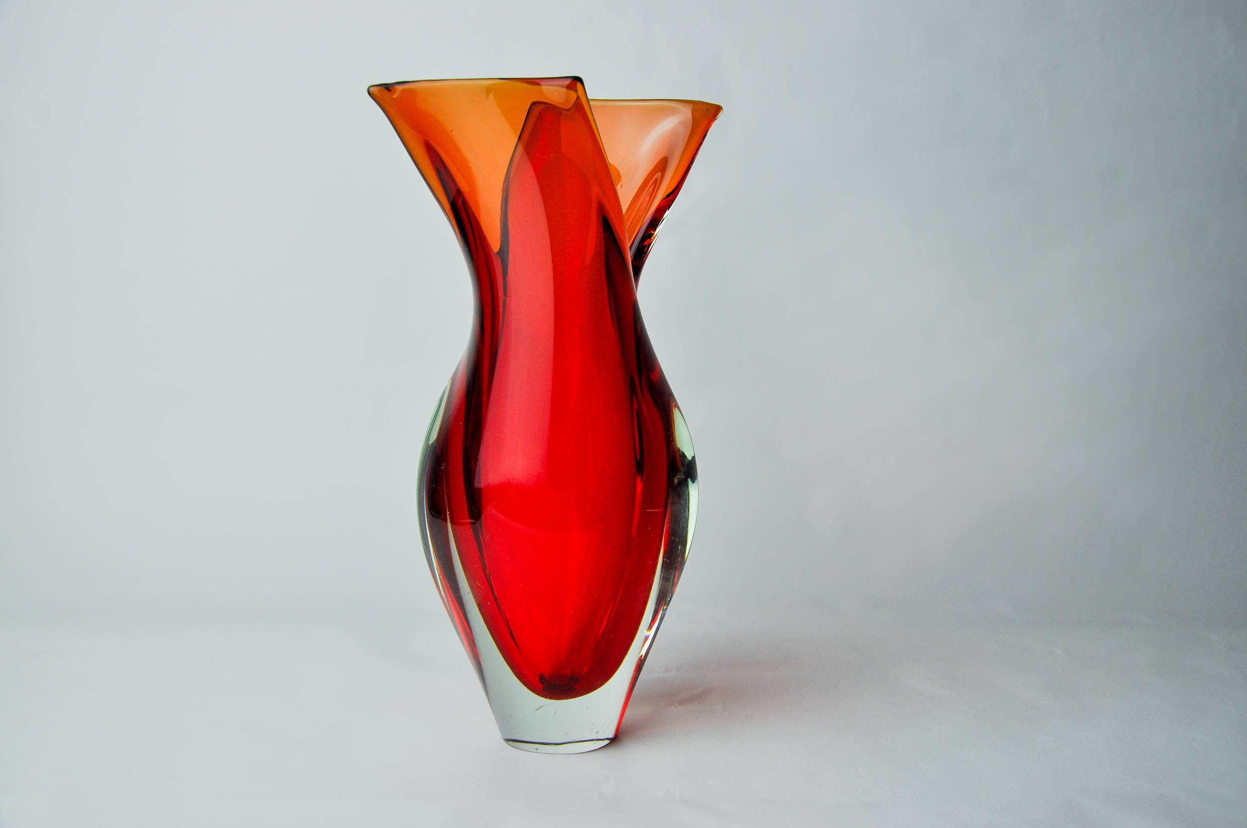Sommerso Fish Vase by Seguso, Murano, Italy, 1970