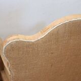 Jute and poplar wood armchairs, 1930s, set of 2