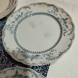 Set of 5 antique plates ridgways royal semi porcelain england delft