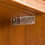 Scandinavian oak wall unit by PS System, Randers, Denmark, 1970s