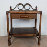 Pair of rattan bedside tables