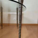 Table basse en verre pieds metal