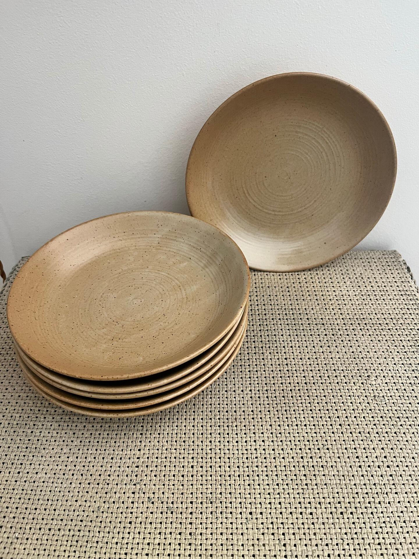 6 deep plates in stoneware