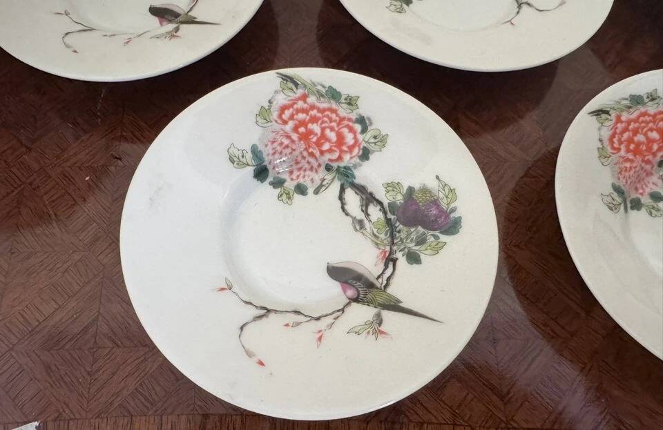 Limoges porcelain tea service – Asian decor "Bird and Peony"
